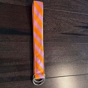 J. Crew Orange and Purple  Striped silk tie Belt